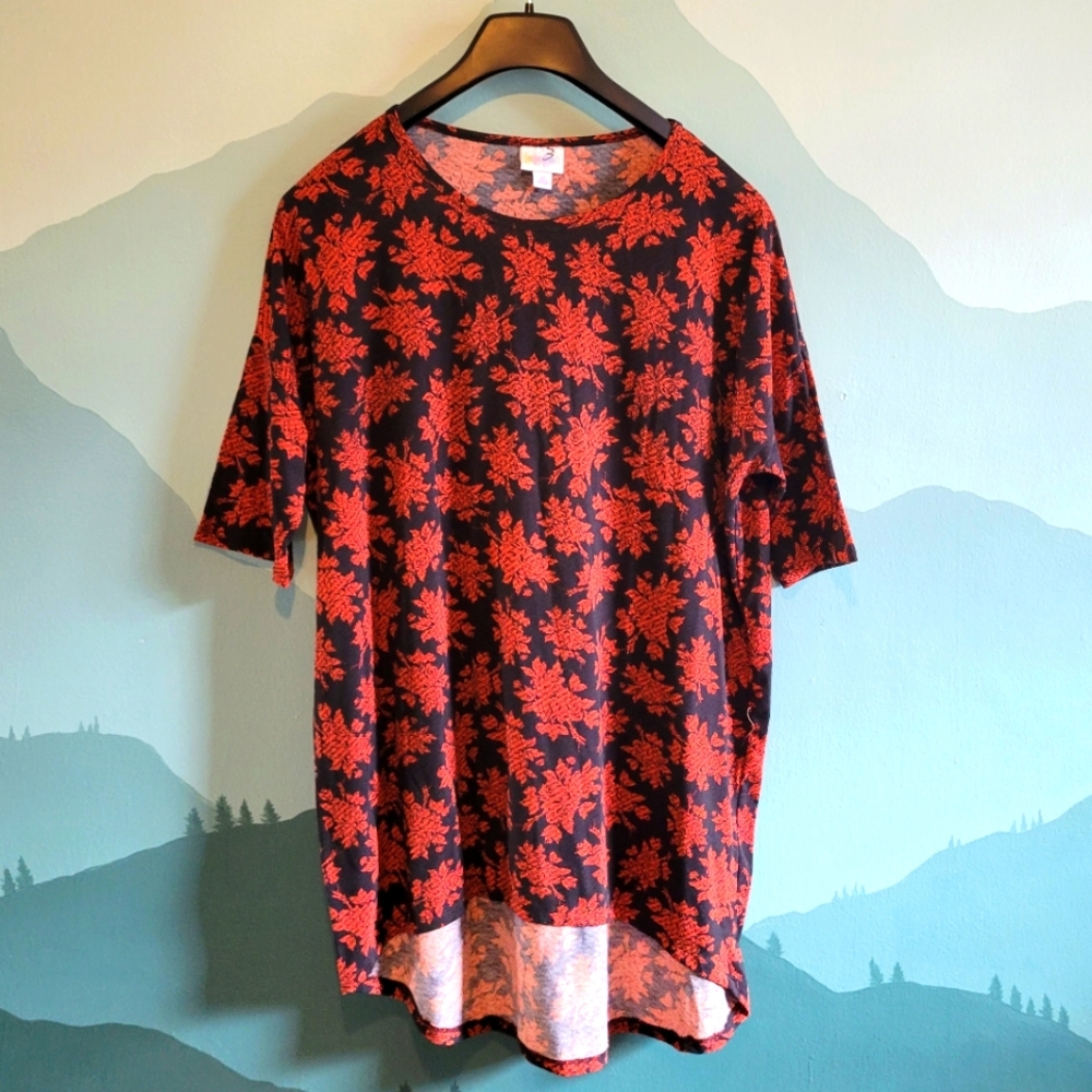 LuLaRoe Orange and Black Shirt